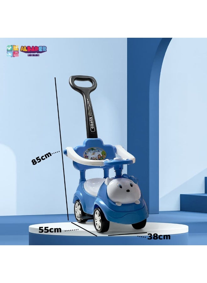 AL BADER 3 in 1 Ride on Car for Kids, Ride on Kids Car with Music & Lights, Kids Ride on Push Car With Safety Bar & Push Handle, Push Ride on Car for Kids 1-3 Years, Small Push Car for Toddlers, Blue - Image 4